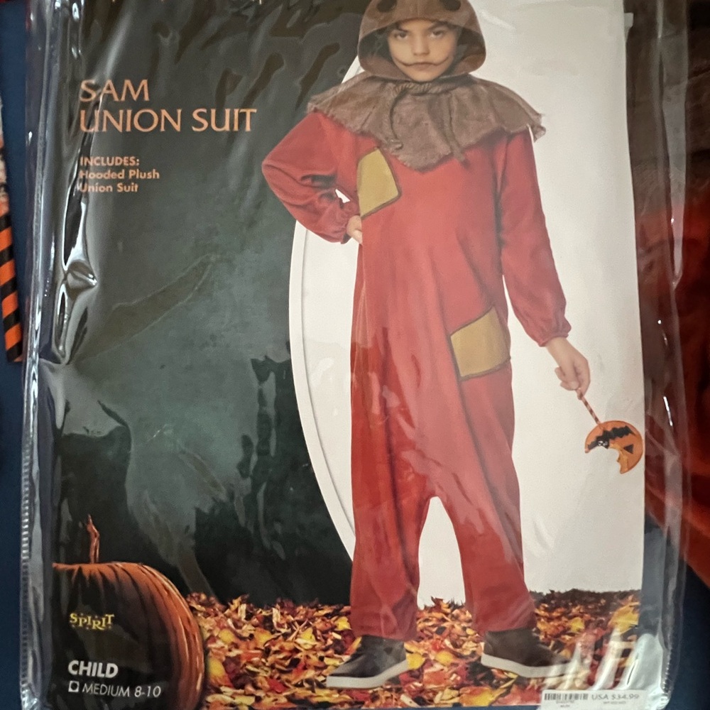 Kids Halloween Scarecrow Costume - Orange